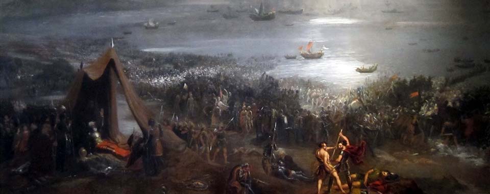 Battle of Clontarf', oil on canvas painting by Hugh Frazer, 1826.