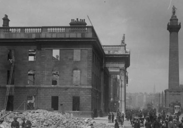 The shell of the G.P.O. on Sackville Street (later O'Connell Street), Dublin in the aftermath of the 1916 Rising