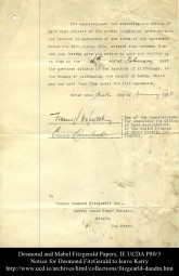 Desmond and Mabel FitzGerald IE UCDA P80/3 Notice for Desmond to leave Kerry