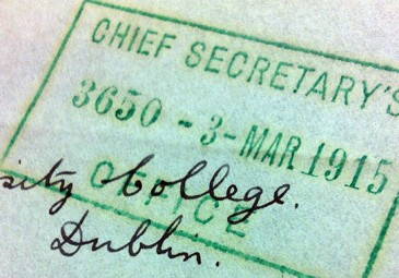 National Archives of Ireland, Chief Secretary's Office Registered Papers CSORP (1915) 3650