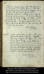 Records of the Literary and Historical Society L&H Minutes, Soc2/3, 296-297