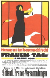 Poster for Women's Day, March 8, 1914, demanding voting rights for women (Wikimedia Commons).