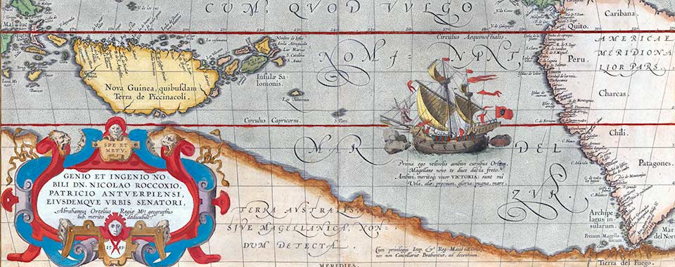 'Maris Pacifici' by Abraham Ortelius [Public domain], via Wikimedia Commons.