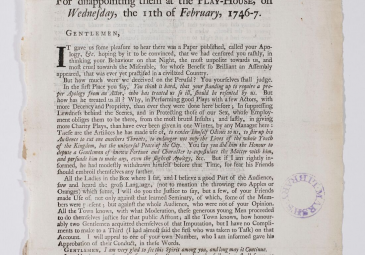 The Ladies Answer to the Gentlemen’s Apology (Dublin, 1747). Image courtesy of Marsh’s Library.