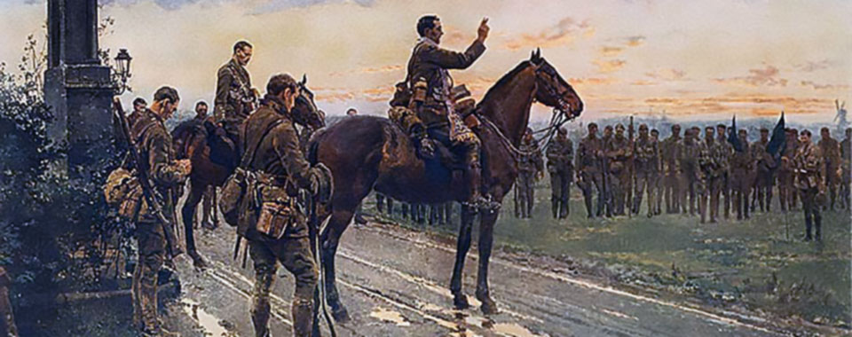 The Last General Absolution of the Munsters at Rue du Bois by Fortunino Matania