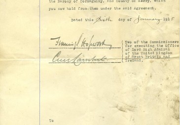 Desmond and Mabel FitzGerald IE UCDA P80/3 Notice for Desmond to leave Kerry