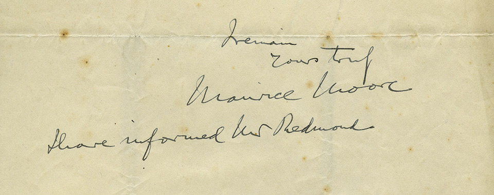Col. Maurice Moore to ‘Lord Mayor’ [Lorcan Sherlock], 25 December 1914